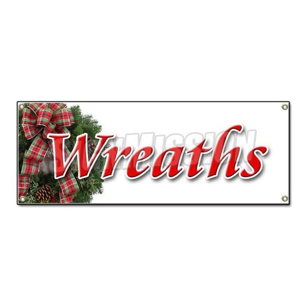 WREATH BANNER SIGN WREATH BANNER SIGN christmas xmas x-mas holiday trees